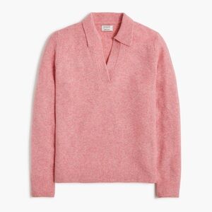 J. Crew Soft Pink Extra-Soft Knit Collared Sweater Small